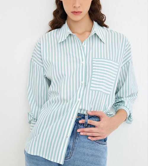 Summer Green Stripe Shirt